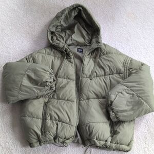 Zara Olive Green Puffer Jacket
